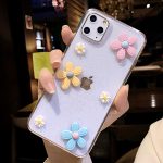 3D Flowers Glitter Phone Case For iPhone 11 Pro