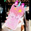 3D Cartoon Pink Quicksand Unicorn Soft Silicone Liquid Stars Case for Iphone 8 Plus 7 6S 6 plus 5 S 5S SE XS Max XR X Phone Case