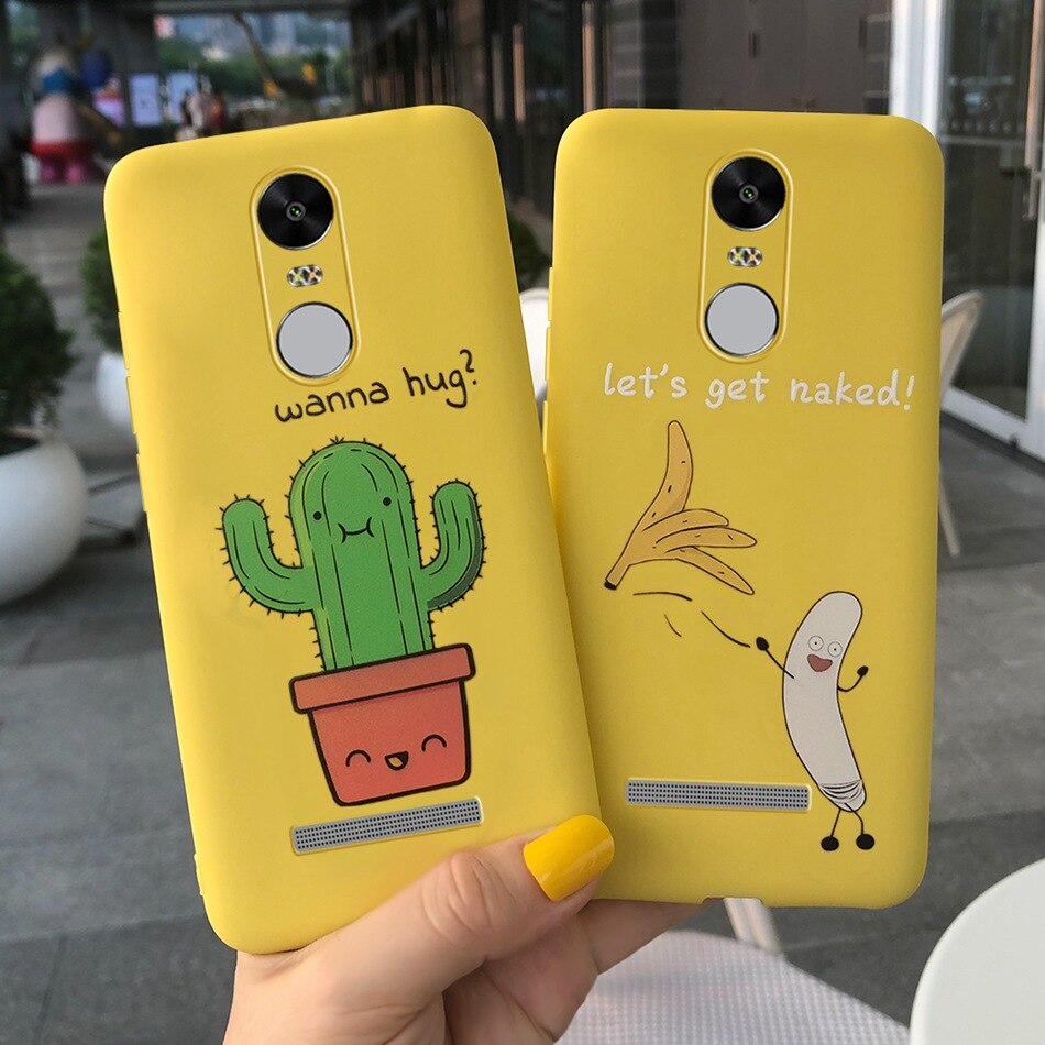 For Xiaomi Redmi Note 3 Case Cartoon Cactus Banana Printed Silicone Phone Case Cover For Xiaomi Redmi Note 3 Pro 150mm Fundas
