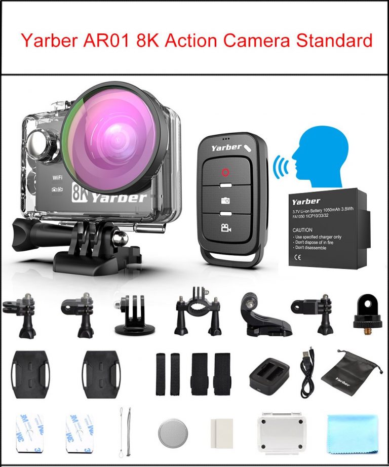 Yarber 8K Action Sports Camera WIFI 4K 60fps Bicycle Helmet Action Cameras 40M Waterproof Diving Video Dash Cam with Remote APP