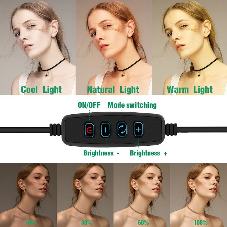 LED Ring Light with Tripod Bluetooth Remote for Makeup Artist