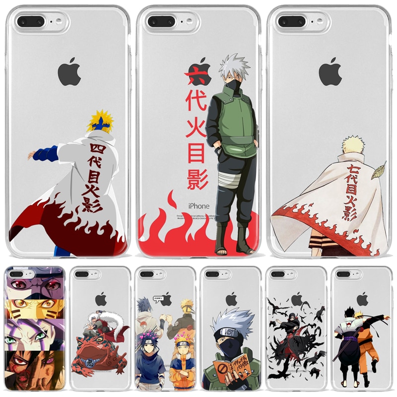 Fashion Relief Anime Naruto Uzumaki Sasuke kakashi Case Cover Soft Cartoon Phone Case For iPhone 5 6 7 8 Plus XS XR 11 Pro Max