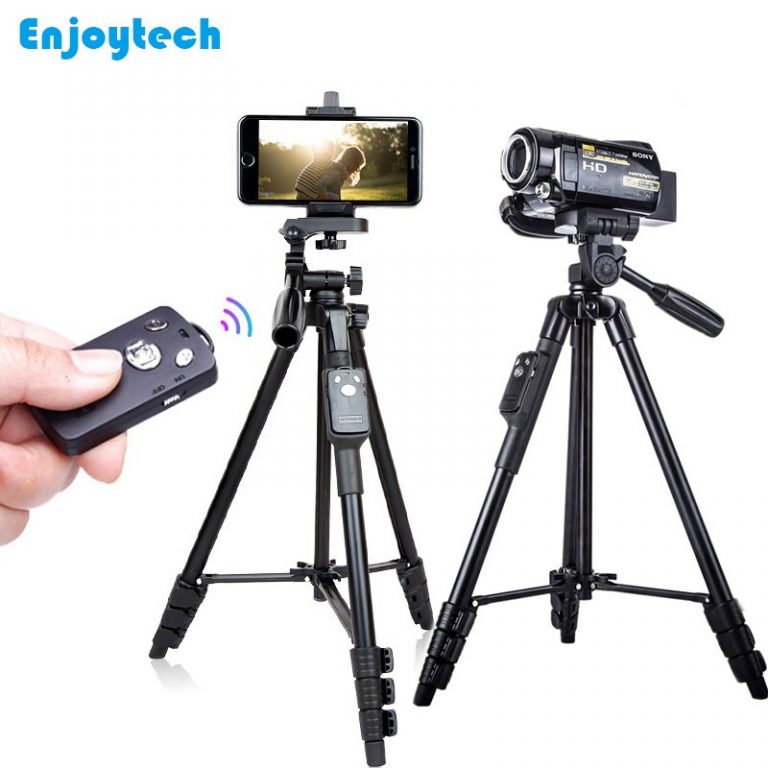 5218 Professional Tripod with Holder Bluetooth Remote for Iphone Samsung Xiaomi Phones Tripod Stand for Nikon/Canon DSLR Cameras 1 Professional Tripod with Bluetooth Remote – Ideal for DSLR Cameras and Smartphones