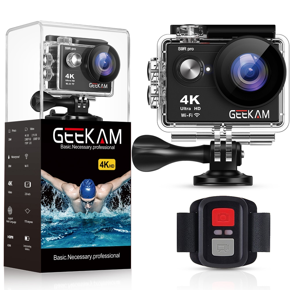 GEEKAM S9Rpro Action Camera Ultra HD 4K 30fps 16MP WiFi 2.0" Underwater Waterproof Helmet Video Recording Cameras Sport Cam