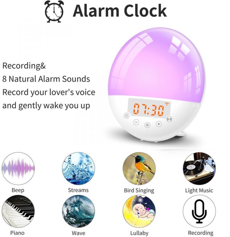 Alarm Clock for Amazon Alex Google Assistant Digital Snooze Night Light Wake-up