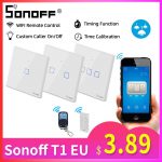 Sonoff T1 EU 1/2/3C Smart Wifi Touch Switch Light 220V RF/433Mhz/APP/Voice Remote Control Wall Wifi Switch Smart Home Automation