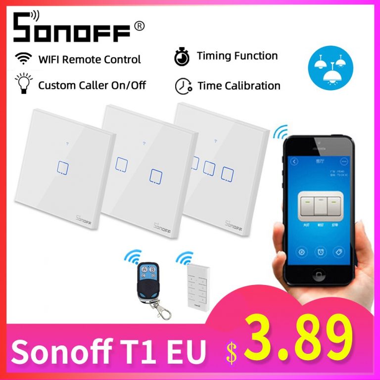 Sonoff T1 EU 1/2/3C Smart Wifi Touch Switch Light 220V RF/433Mhz/APP/Voice Remote Control Wall Wifi Switch Smart Home Automation Sonoff T1 EU 1/2/3C Smart Wifi Touch Switch Light 220V RF/433Mhz/APP/Voice Remote Control Wall Wifi Switch Smart Home Automation