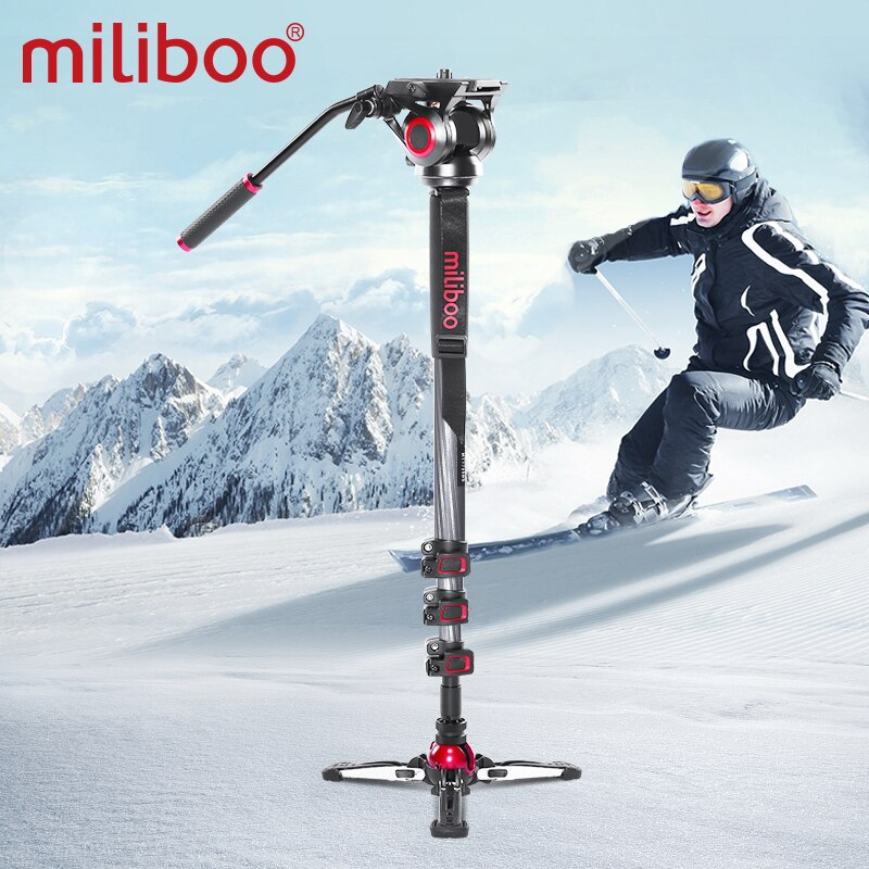 miliboo MTT705 Aluminum Portable Fluid Head Camera Monopod for Camcorder /DSLR Stand Professional Video Tripod 72"Max Height