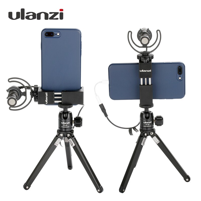 Ulanzi ST-2S Cold Shoe Phone Vlog Tripod Mount Adapter for iPhone 11 Pro Max X Xs Samsung Huawei Samrtphone Vlog Mount Kit Rig