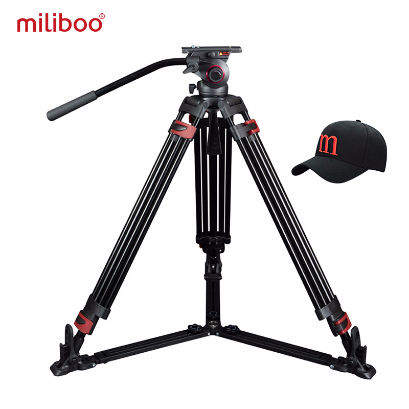 miliboo Portable tripod MTT609A/B Aluminum/Carbon fiber professional video camcorder Tripod VS manfrotto tripod Heavy duty 15KG