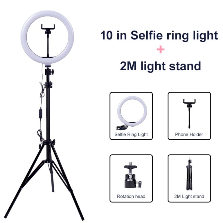 10 Inch Dimmable LED Selfie Tiktok Ring Light USB Ring Lamp Video