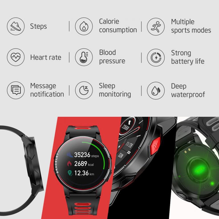 L6 IP68 Waterproof Smart Watch Fitness Tracker Heart Rate
