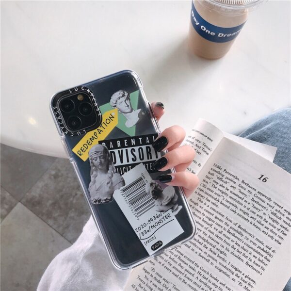 Luxury Art Letter Label Phone Case For iphone 11 Pro Max 7 8 plus Back Cover For iphone X XR XS Max Transparent Soft Cases Funda 3 Luxury Art Letter Label Phone Case For iphone 11 Pro Max 7 8 plus