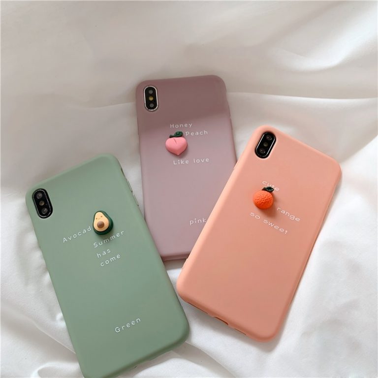 USLION 3D Cute Orange Phone Cases Cover For iPhone 11 6S Plus 7 8 7Plus X XR XS MAX Funny Avocado Soft Back Case For iPhone 11 6 3 3D Cute Orange Phone Cases Cover For iPhone 11 6S