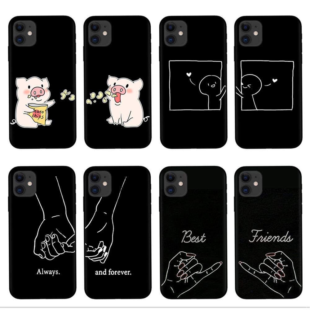 Always And Forever Best Friends Cartoon BFF Phone Case For iPhone 11 Pro XS Max XR X 8 7 6 6S Plus 5S SE Soft Silicone Cover