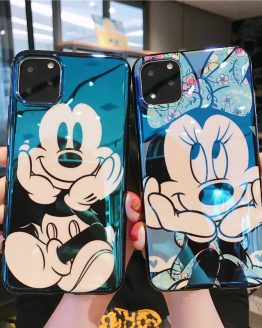 Blue light phone cases For iphone 11Pro Xs MAX XR X Cartoon cute mouse cover for iPhone 11 6 6s 7 8 plus soft TPU back cove