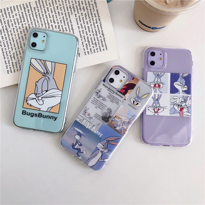 Funny Cartoon Bugs Bunny Phone Case For Samsung S20 plus A51 A50 A40 A70 A8 A5 A30 S7 S8 S9 S10 plus Note 10 8 9 plus Soft cover