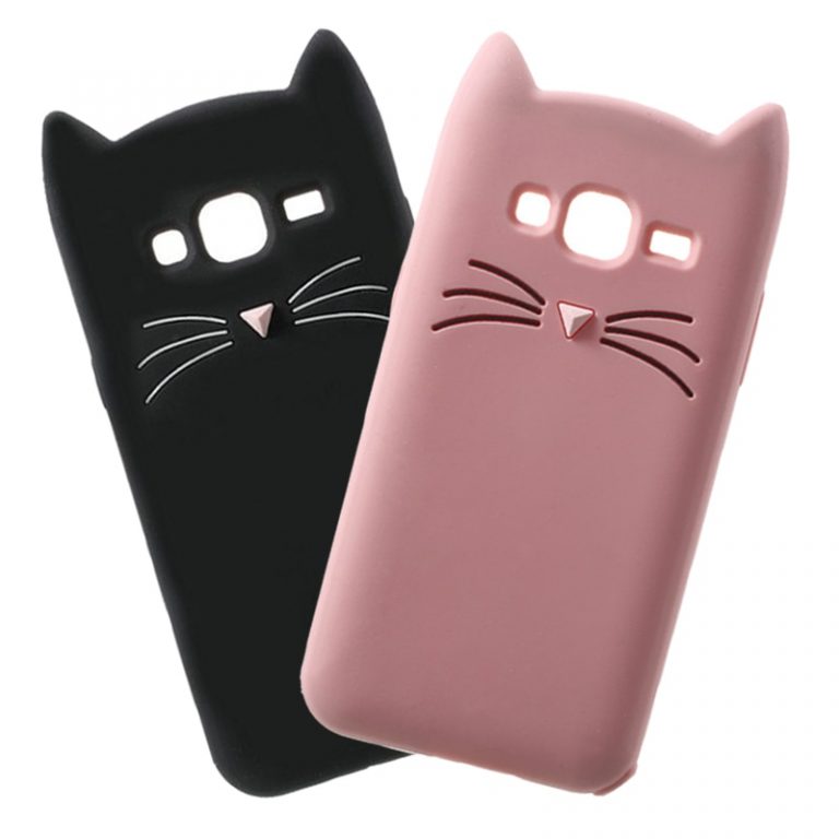 Cartoon Beard Cat Silicone Soft Phone Case For Samsung Galaxy