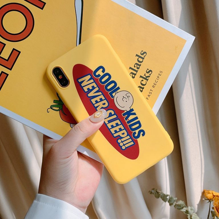 Cartoon Charlie Brown Retro letters cute Phone case silicone cover for iPhone