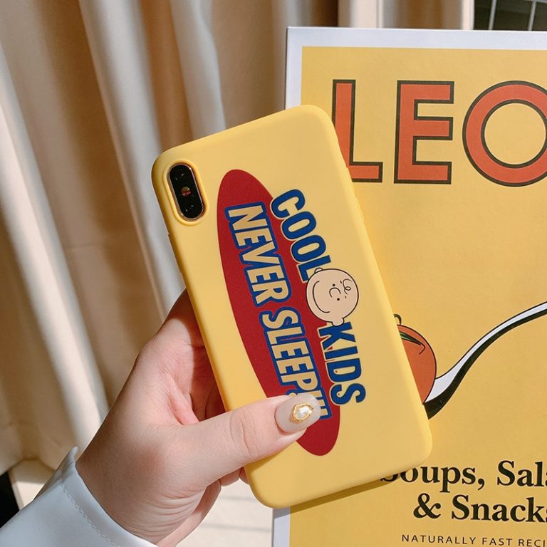 Cartoon Charlie Brown Retro letters cute Phone case silicone cover for iPhone