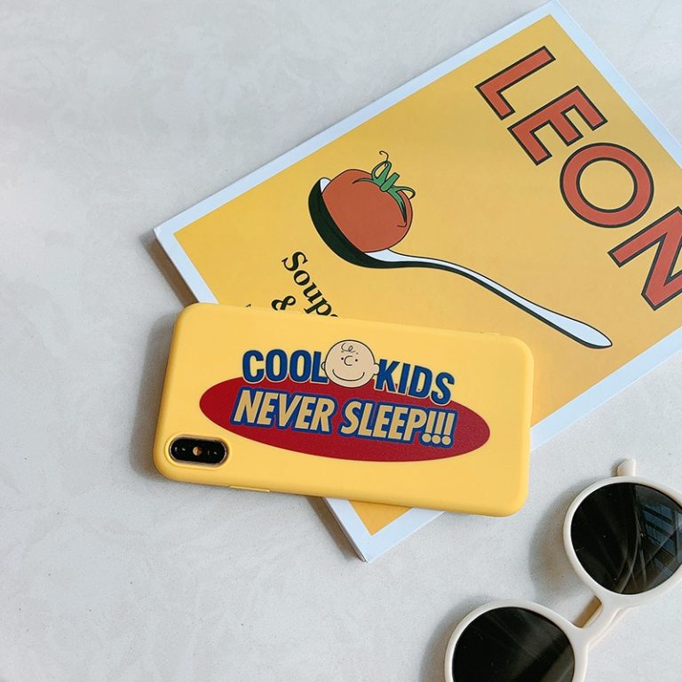 Cartoon Charlie Brown Retro letters cute Phone case silicone cover for iPhone