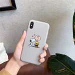 Cartoon Charlie Brown and dog Soft Phone Case For Iphone