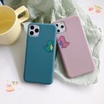 Cartoon Dinosaur Phone Case For Etui iPhone 11 Pro X XS MAX XR 8 7 6 Plus Cute Couple Dragon Soft Back Cover Candy Color Capa