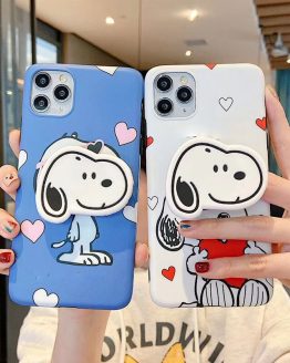 Cartoon Dog love heart phone case For iphone 11 11pro Max X XR XS MAX soft silicone Folding stand cover For iphone 7 8 6 S Plus