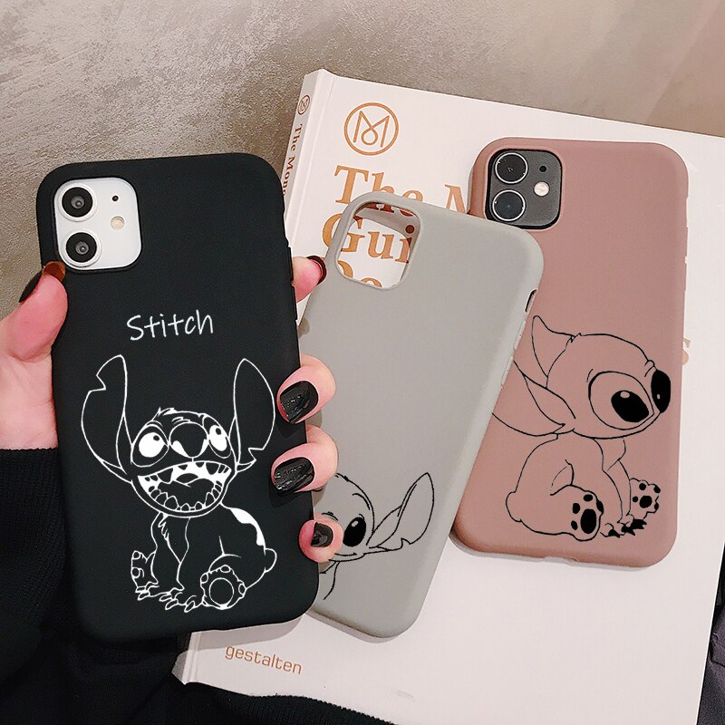 Cartoon Stitch Phone Case for iPhone 11 Pro XR X Xs Max 8 7 6 Plus 6S 5S SE Frosted Silicone Cases Soft Back Cover
