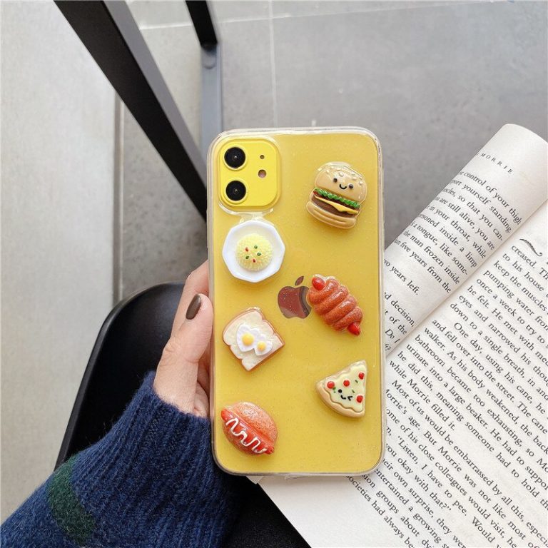 Clear Glitter 3D Foods Phone Case For iPhone 11 Pro Max