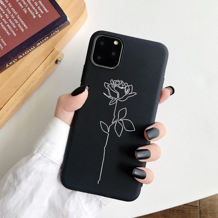Modern Art Simple Line Hand Rose Girl Body Soft Silicon case For iPhone Modern Art Simple Line Hand Rose Girl Body Soft Silicon case For iPhone
