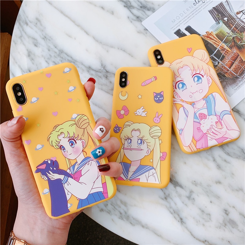 Cute Sailor Moon Cases For iphone 11 Pro max phone Case For iphone XS Max XR X 6S 7 8 plus Back Cover Cartoon Soft Silicone Capa