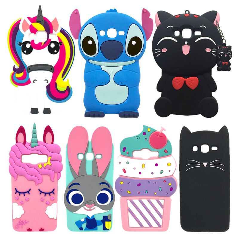 Unicorn Case For Samsung Galaxy J3 2016 Cover Cartoon Silicone Case For Coque Samsung J3 2016 Phone Cases 3D Cute Girl J3 Funda