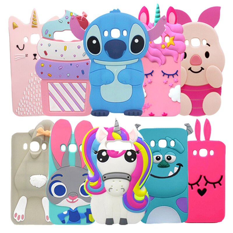 For Samsung J5 2016 Case Silicone Unicorn Stitch 3D Cartoon Soft Phone Case For Samsung Galaxy J5 2016 J510 SM-J510F Cover Cases
