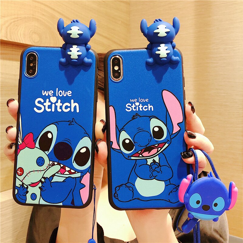 Cute Cartoon Stitch Couple phone case For Samsung Galaxy S10 S9 S8 PLUS Note 9 A30 A50 J3 J4 J6 J5 J8 J7 2017 A9 A7 A750 cover