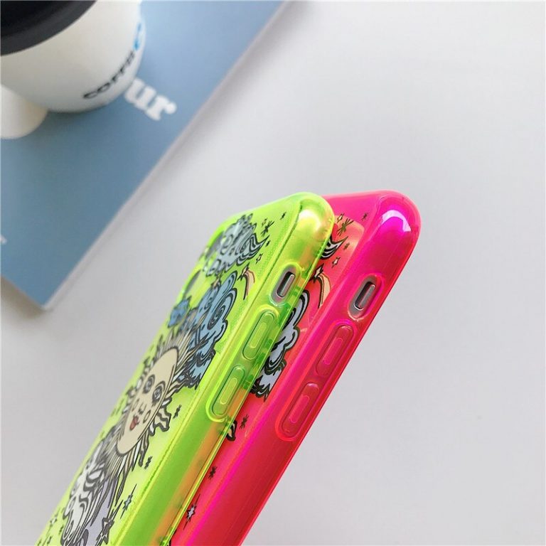 Illuminate Your iPhone with USLION Art Sun Face Fluorescence Phone Case