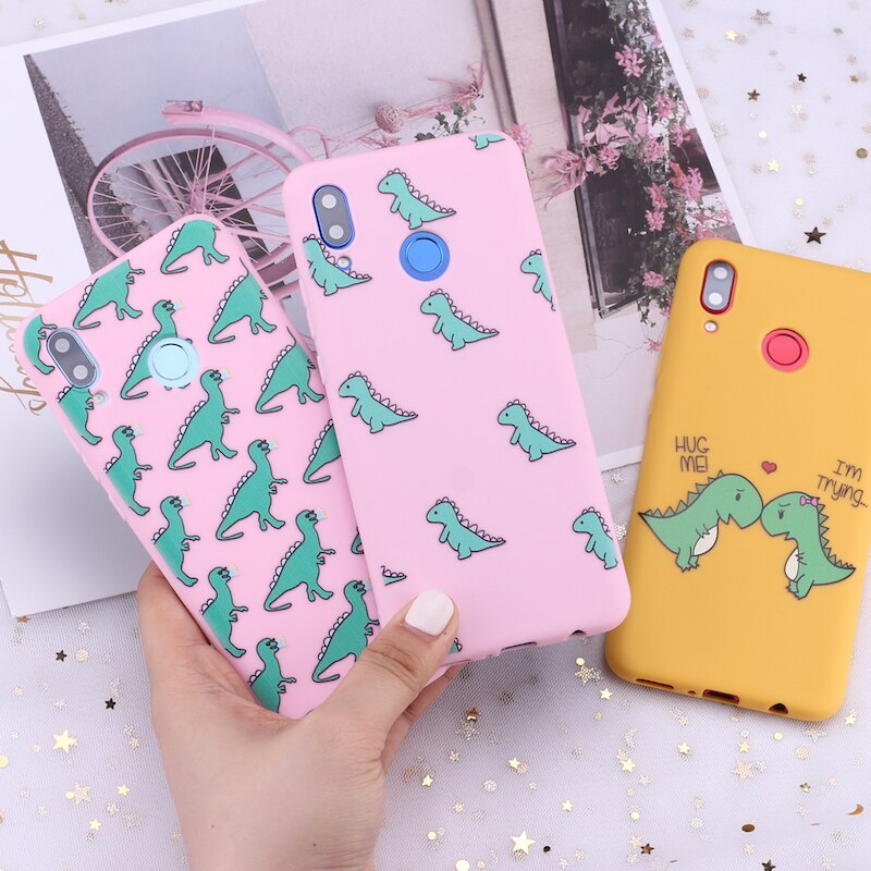 For Xiaomi Mi Redmi Note 5 6 7 8 9 10 lite Pro Plus Cute Baby Dinosaur Hug Cartoon Candy Silicone Phone Case Capa Fundas