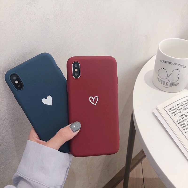 Phone Case For iPhone 6 6s 7 8 Plus 5 5S SE X XR XS Max Cute Cartoon Love Heart Soft TPU For iPhone 11 Pro Max Cover