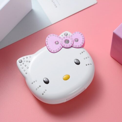 Okay688 Kitty Cat Flip Mobile phone in cute cat design, perfect for students and young users
