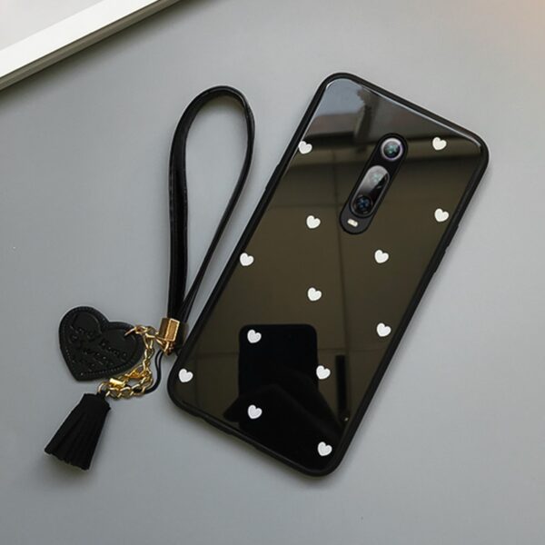 Case & Strap For OPPO F11 F7 F9 F5 phone Cases Small Love Heart Tempered Glass Hard back Cover For OPPO F11 Pro f5 f7 f9 case 3 Case & Strap For OPPO F11 F7 F9 F5 phone Cases Small Love Heart