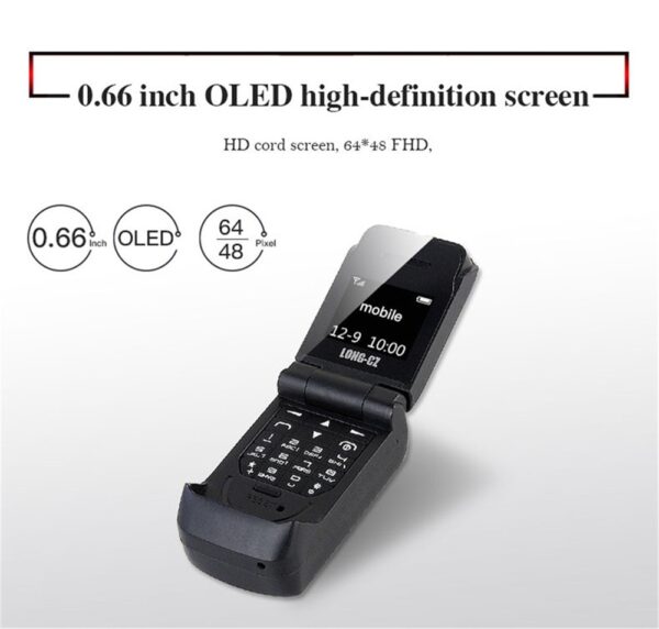 J9 Smallest Clamshell Phone 0.66" Wireless Bluetooth Dialer Magic Voice