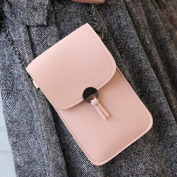 2020 New Solid Color Ladies Touch Screen Mobile Phone Bag