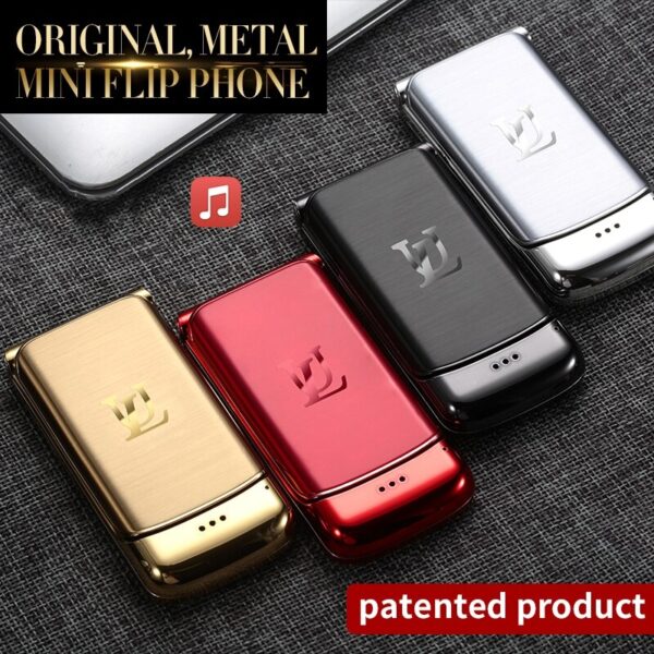 V9 Metal Mini Men's Business Flip Mobile Double Card Card Small Phone Personality Ultra-thin Pocket Reserve 3 Metal Mini Men's Business Flip Mobile - A Compact and Stylish Communication Companion
