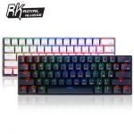 Ergonomic Bluetooth Wired Dual Mode 60% RGB Mechanical Gaming Keyboard