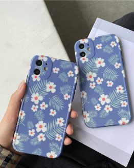 INS Small White floral Photo frame Phone Case For iPhone 11 Pro X XS Max Xr 8 7 Plus Soft IMD Silicon Back Cover Coque