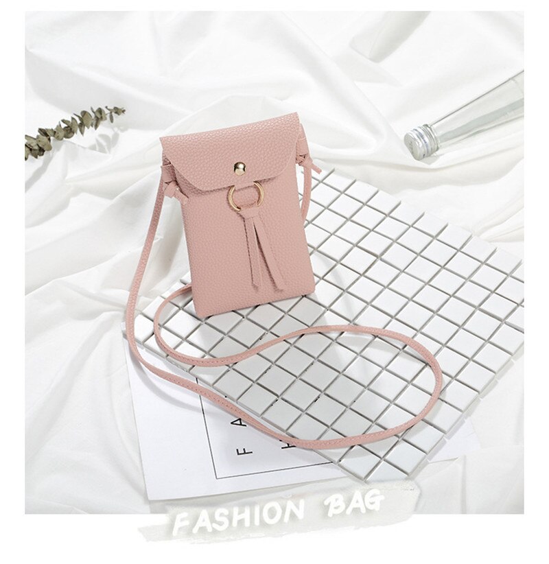 Fashion Small Change Purse Female Buckle Shoulder Bags Mini Messenger Bag Women Pouch for iPhone Samsung Xiaomi Huawei Case
