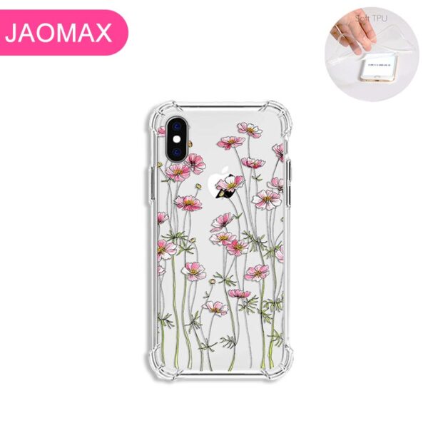 Jaomax Soft Luxury Shockproof Flower Phone Cases For iPhone 7 8 6 6s Plus X Xs Max 11 5S SE Xr Cute Small Floral Cover Fundas