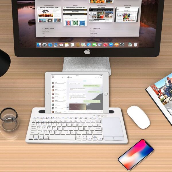 Mobile Phone Wireless Bluetooth Keyboard Holder Stand Portable TouchPad for iPhone iPad mini Android Phone Tablet PC Smartphone 3 Mobile Phone Wireless Bluetooth Keyboard Holder Stand