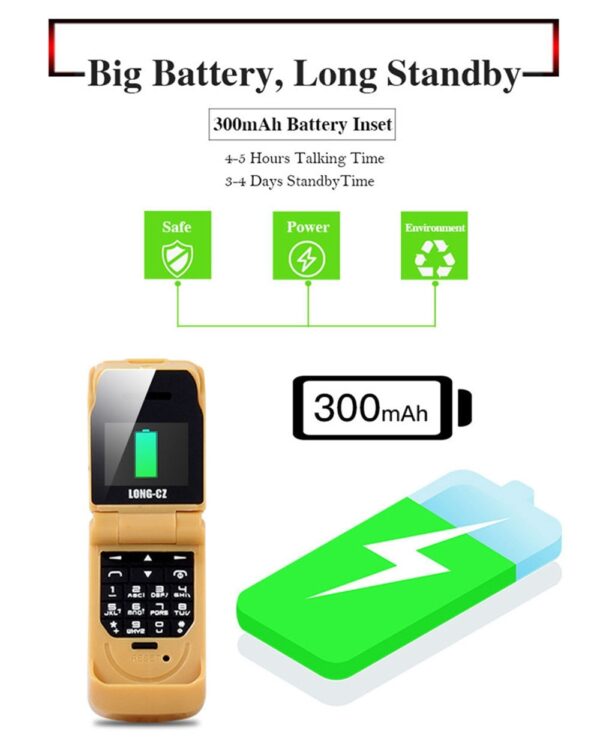 J9 Smallest Clamshell Phone 0.66" Wireless Bluetooth Dialer Magic Voice