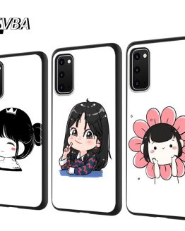 Cute Cartoon Small Girl Silicone Phone Cover For Samsung Galaxy S20 Ultra Plus A01 A11 A21 A31 A41 A51 A71 A91 Phone Case